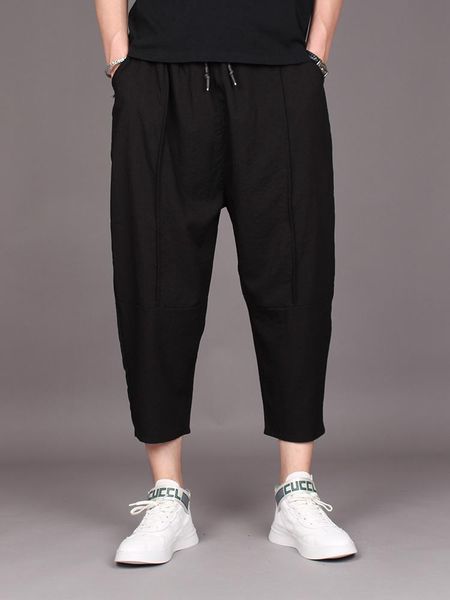 men's pants summer pure color elastic waist trend ice silk low crotch cross large size fashion nine points casual radish, Black
men's pants summer pure color elastic waist trend ice silk low crotch cross large size fashion nine points casual radish, Black