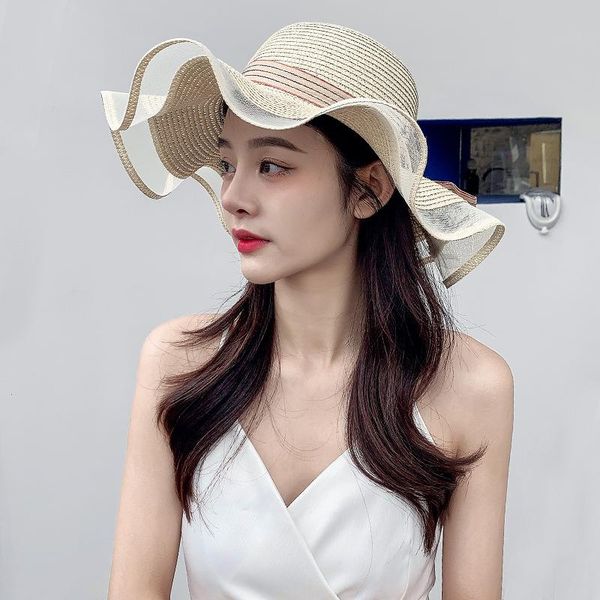 wide brim hats 2021 summer women's cap bucket fashion women panama hat woven straw fisherman big size sun for foldable, Blue;gray 
wide brim hats 2021 summer women's cap bucket fashion women panama hat woven straw fisherman big size sun for foldable, Blue;gray