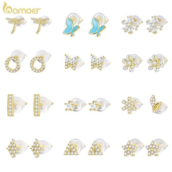 stud bamoer gold plated 925 sterling silver earrings for women piercing cartilage earring minimalist small cute jewelry, Golden;silver
stud bamoer gold plated 925 sterling silver earrings for women piercing cartilage earring minimalist small cute jewelry, Golden;silver