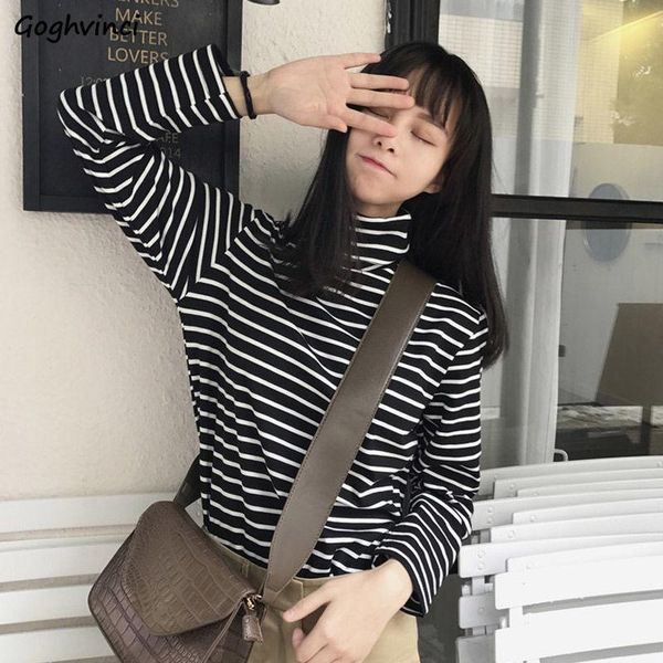 women's t-shirt long sleeve t-shirts women turtleneck striped loose korean style all-match students chic fashion ins womens ulzzang ca, White
women's t-shirt long sleeve t-shirts women turtleneck striped loose korean style all-match students chic fashion ins womens ulzzang ca, White
