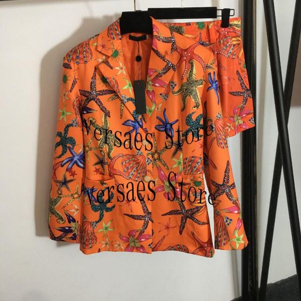 women's tracksuits luxury design starfish shell printing fashion long sleeve lapel coat + high waist slim fitting shorts temperament su, Gray
women's tracksuits luxury design starfish shell printing fashion long sleeve lapel coat + high waist slim fitting shorts temperament su, Gray