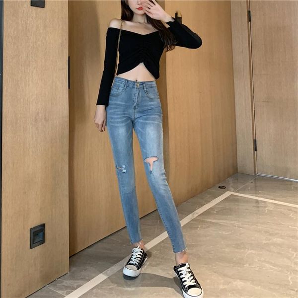 women's jeans early autumn of 2021 high-waisted denim plus size slim and small loose wide-leg cropped trousers, Blue
women's jeans early autumn of 2021 high-waisted denim plus size slim and small loose wide-leg cropped trousers, Blue