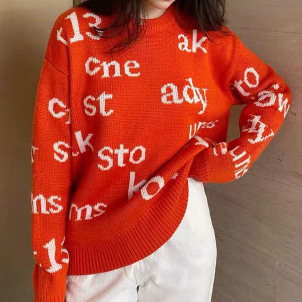 women's sweaters jacquard letter ladies wool nightgown the neck long, casual wild sleeve released female sweater fall hawx, White;black
women's sweaters jacquard letter ladies wool nightgown the neck long, casual wild sleeve released female sweater fall hawx, White;black