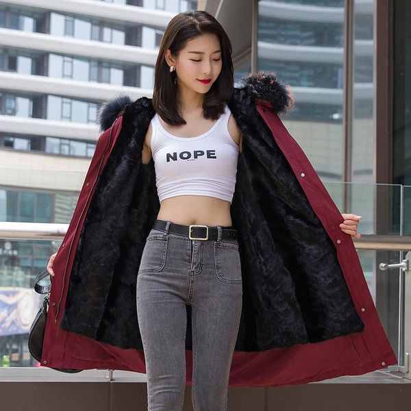 women's fur & faux 2021 arrival women coat parka natural jacket big racoon collar long warm fashion outwear, Black
women's fur & faux 2021 arrival women coat parka natural jacket big racoon collar long warm fashion outwear, Black