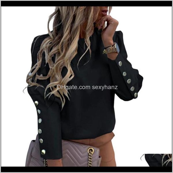 & shirts womens clothing apparel drop delivery 2021 work wear women blouses long sleeve back metal buttons shirt casual o neck solid plus si, White
& shirts womens clothing apparel drop delivery 2021 work wear women blouses long sleeve back metal buttons shirt casual o neck solid plus si, White