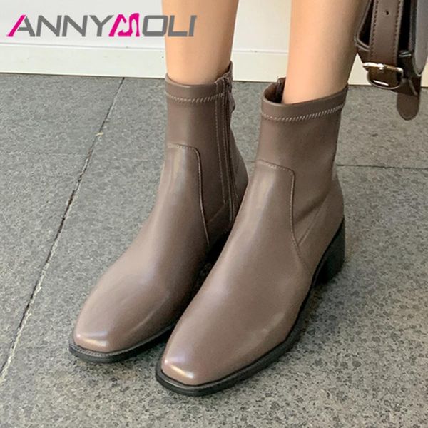 boots annymoli ankle square toe med heel woman chunky short zipper ladies shoes autumn winter brown big size 40, Black
boots annymoli ankle square toe med heel woman chunky short zipper ladies shoes autumn winter brown big size 40, Black