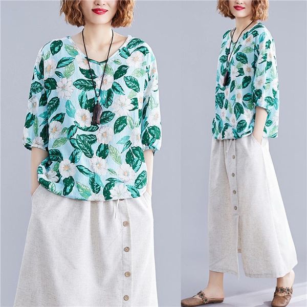 women's blouses & shirts tingyili v-neck floral print cotton linen blouse shirt women summer casual loose big size female drawstring he, White
women's blouses & shirts tingyili v-neck floral print cotton linen blouse shirt women summer casual loose big size female drawstring he, White