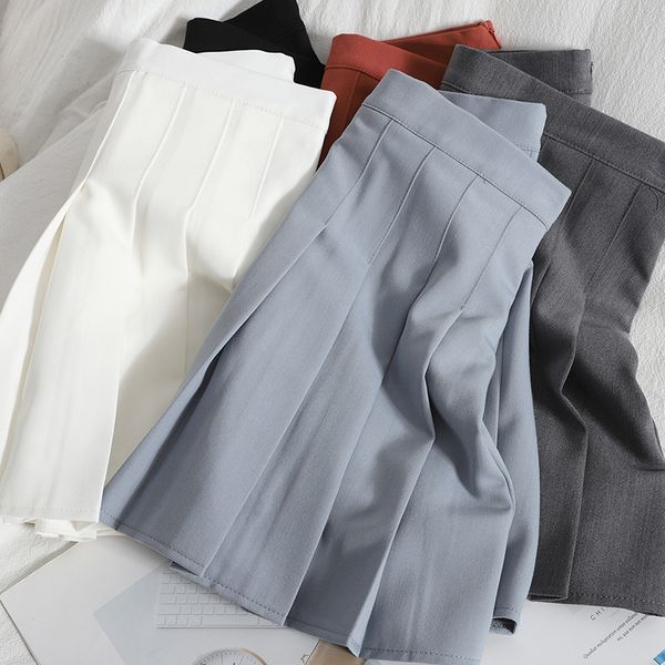 summer fashion college style mini skirt for womens spring high-waist solid color hip korean was thin pleated female 210420, Black
summer fashion college style mini skirt for womens spring high-waist solid color hip korean was thin pleated female 210420, Black