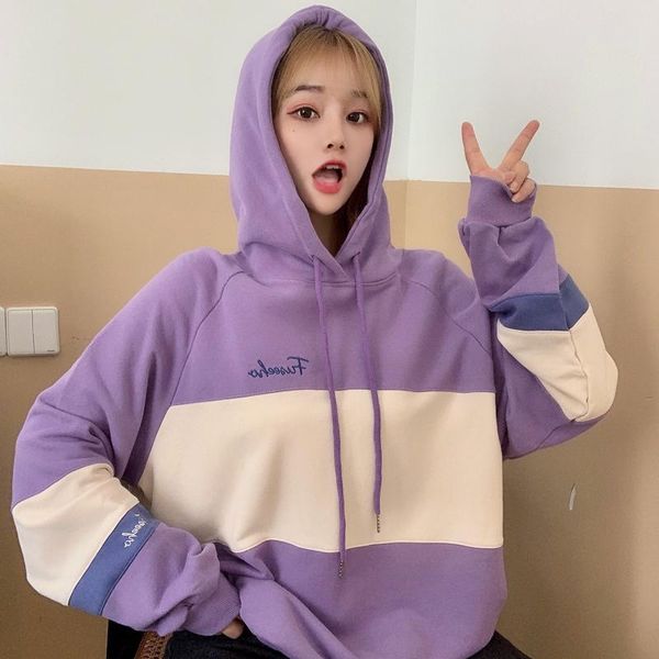women's hoodies & sweatshirts sweatshirt loose simple letter stripe stitching raglan sleeve 2021 autumn and fashionable, Black
women's hoodies & sweatshirts sweatshirt loose simple letter stripe stitching raglan sleeve 2021 autumn and fashionable, Black