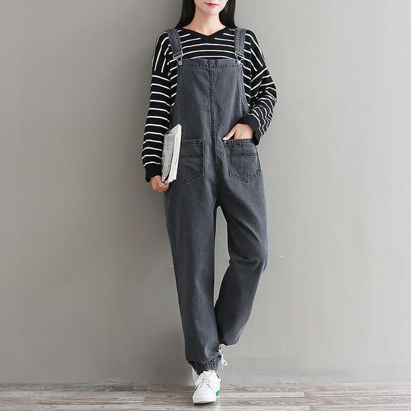 women's jeans dark grey long loose casual female jumpsuits slim stretched hem plus size women denim trousers with pockets lady cotton o, Blue
women's jeans dark grey long loose casual female jumpsuits slim stretched hem plus size women denim trousers with pockets lady cotton o, Blue