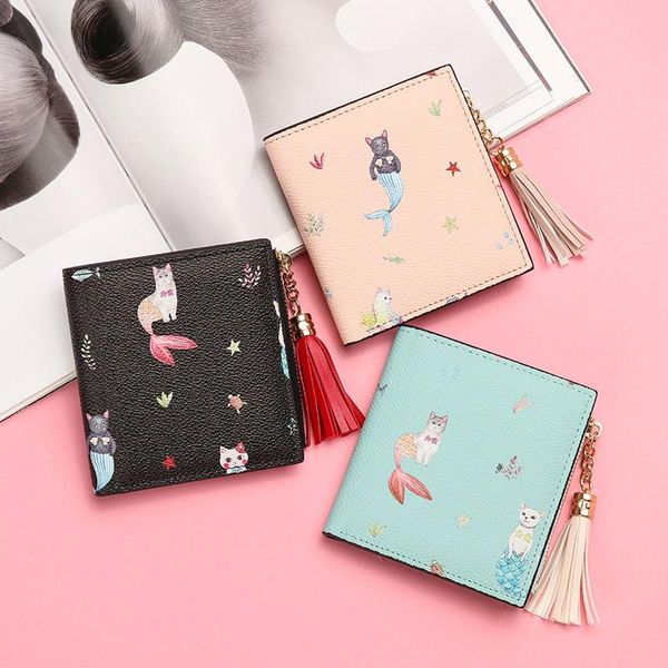wallets ladies wallet multifunctional short card holder folding tassel cute coin bag hold small purse, Red;black
wallets ladies wallet multifunctional short card holder folding tassel cute coin bag hold small purse, Red;black
