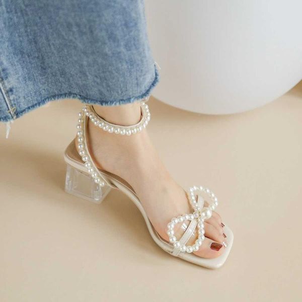 sandals thick heel female 2021 summer pearl transparent fairy fashion high shoes, Black
sandals thick heel female 2021 summer pearl transparent fairy fashion high shoes, Black