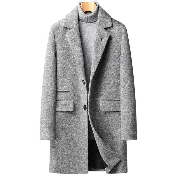 men's wool & blends men clothing 2021 autumn winter woolen coat slim mid-length windbreaker jacket, Black
men's wool & blends men clothing 2021 autumn winter woolen coat slim mid-length windbreaker jacket, Black