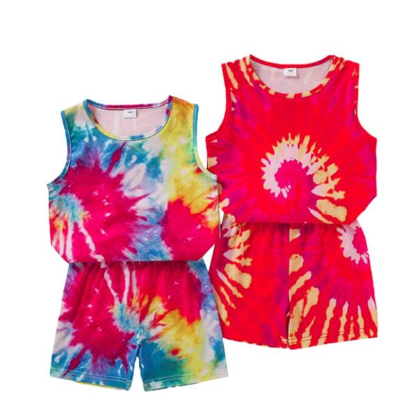 4-9y girls summer clothes set tie-dye print sleeveless shorts 2 piece clothing suit baby outfits for kids sets, White
4-9y girls summer clothes set tie-dye print sleeveless shorts 2 piece clothing suit baby outfits for kids sets, White