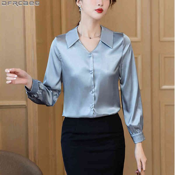 women's blouses & shirts long sleeve womens and elegant ol v-neck chiffon satin shirt female korean solid vintage button up b, White
women's blouses & shirts long sleeve womens and elegant ol v-neck chiffon satin shirt female korean solid vintage button up b, White
