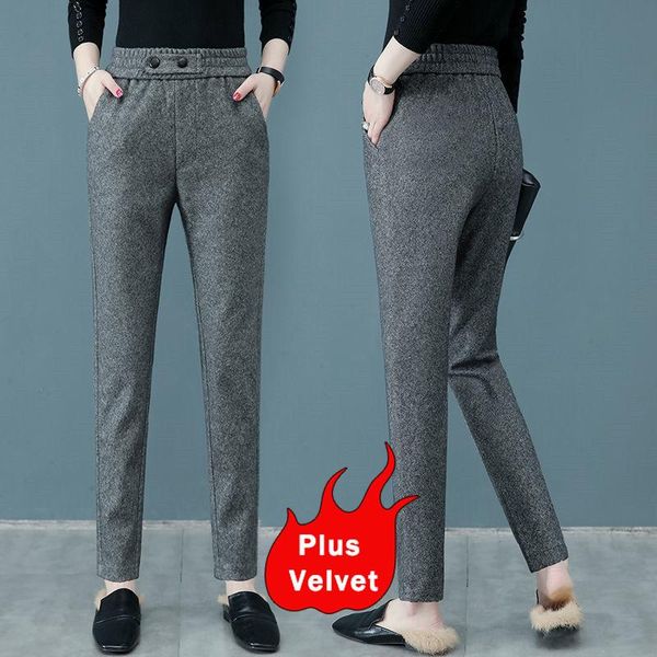 women's pants & capris woolen women autumn winter high waisted casual straight flare slim plus size black office lady trousers, Black;white
women's pants & capris woolen women autumn winter high waisted casual straight flare slim plus size black office lady trousers, Black;white