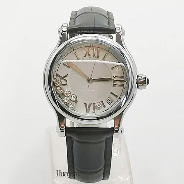 wristwatches 36mm women's shining black strap leather 7 stream diamond grain white dial quartz watch date, Slivery;brown
wristwatches 36mm women's shining black strap leather 7 stream diamond grain white dial quartz watch date, Slivery;brown