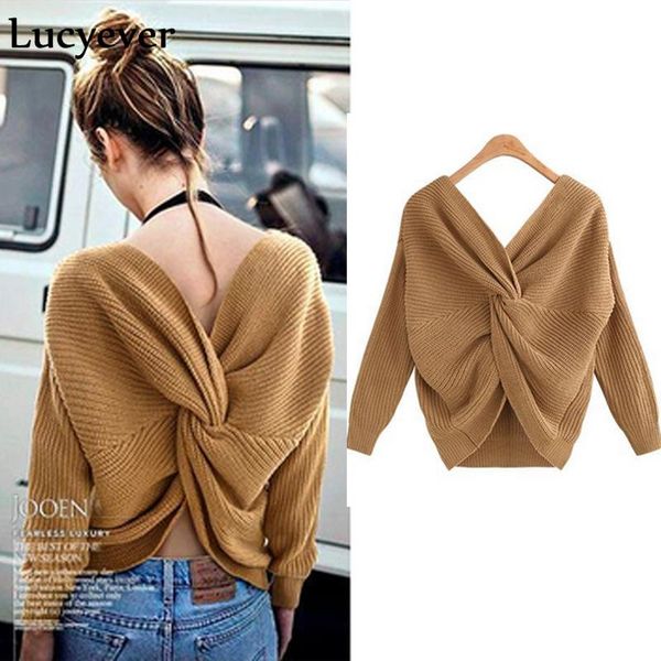 lucyever v-neck women sweater autumn long sleeve crossed knotted female pullover knitwear fashion casual chandail sueter women's sweate, White;black
lucyever v-neck women sweater autumn long sleeve crossed knotted female pullover knitwear fashion casual chandail sueter women's sweate, White;black