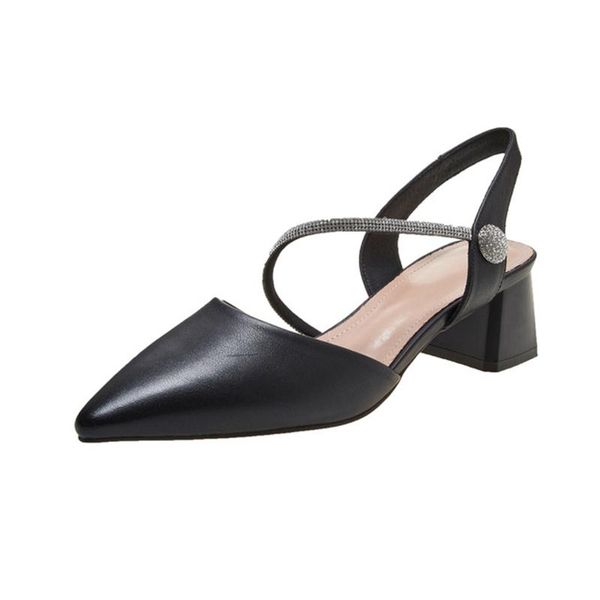 sandals women's shoes 2021 summer thick heel european and american pointed toe fashion layer cowhide, Black
sandals women's shoes 2021 summer thick heel european and american pointed toe fashion layer cowhide, Black