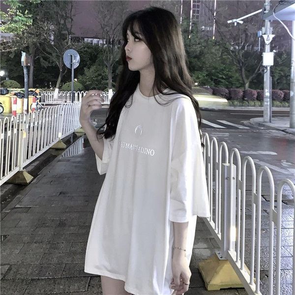 women's t-shirt summer korean loose harajuku style long white short sleeve girls' friend fashion
women's t-shirt summer korean loose harajuku style long white short sleeve girls' friend fashion