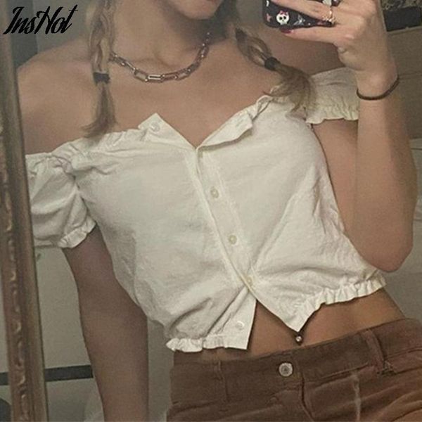 women's blouses & shirts cotton 2022 fashion women off shoulder puff short sleeve button white blouse summer female ruffle crop to
women's blouses & shirts cotton 2022 fashion women off shoulder puff short sleeve button white blouse summer female ruffle crop to