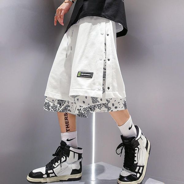 men's shorts summer capris thin casual sports loose large underpants breeches basketball pants, White;black
men's shorts summer capris thin casual sports loose large underpants breeches basketball pants, White;black