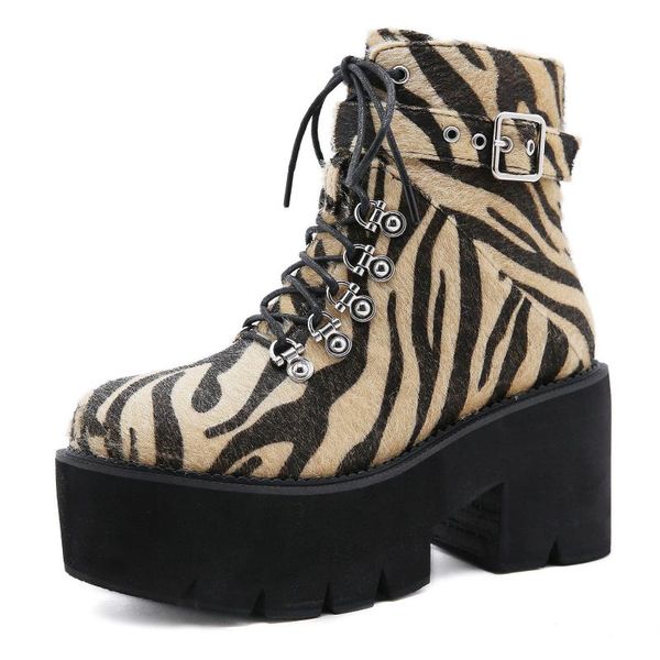 35-43 autumn winter chunky heel platform boots lace-up leopard gothic women comfortable buckle footwear goth shoes, Black
35-43 autumn winter chunky heel platform boots lace-up leopard gothic women comfortable buckle footwear goth shoes, Black