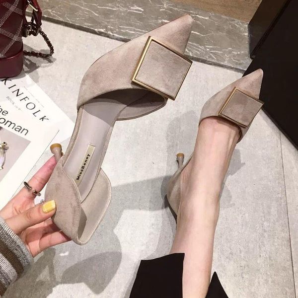 dress shoes womens fashion metal square buckle pointed stiletto heels women's super high beauty ladies pumps two-piece, Black
dress shoes womens fashion metal square buckle pointed stiletto heels women's super high beauty ladies pumps two-piece, Black