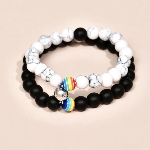 charm bracelets rainbow bead bracelet pride couple white howlite black matte magnet natural stone relationship jewelry, Golden;silver
charm bracelets rainbow bead bracelet pride couple white howlite black matte magnet natural stone relationship jewelry, Golden;silver
