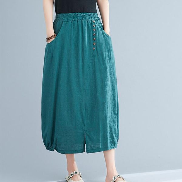 skirts vintage 2021 arrival soft cotton linen loose summer button high waist casual office lady work skirt, Black
skirts vintage 2021 arrival soft cotton linen loose summer button high waist casual office lady work skirt, Black