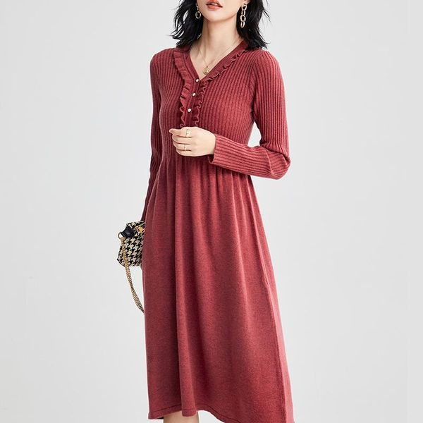 casual dresses 2021 autumn and winter v-neck edge vertical pit strip splicing receiving waist cotton wool 100% elegant women's, Black;gray
casual dresses 2021 autumn and winter v-neck edge vertical pit strip splicing receiving waist cotton wool 100% elegant women's, Black;gray