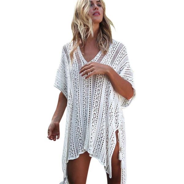 women's swimwear women bathing beach cover up dress bikini swimsuit crochet smock, White;black
women's swimwear women bathing beach cover up dress bikini swimsuit crochet smock, White;black