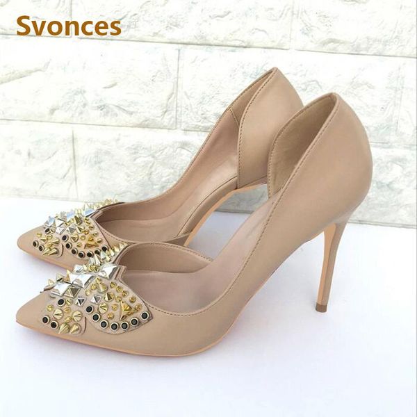 rivets lady pumps luxury spikes crystal designer pointed toe femme shoes womens brand thin high heels shallow sandals dress, Black
rivets lady pumps luxury spikes crystal designer pointed toe femme shoes womens brand thin high heels shallow sandals dress, Black