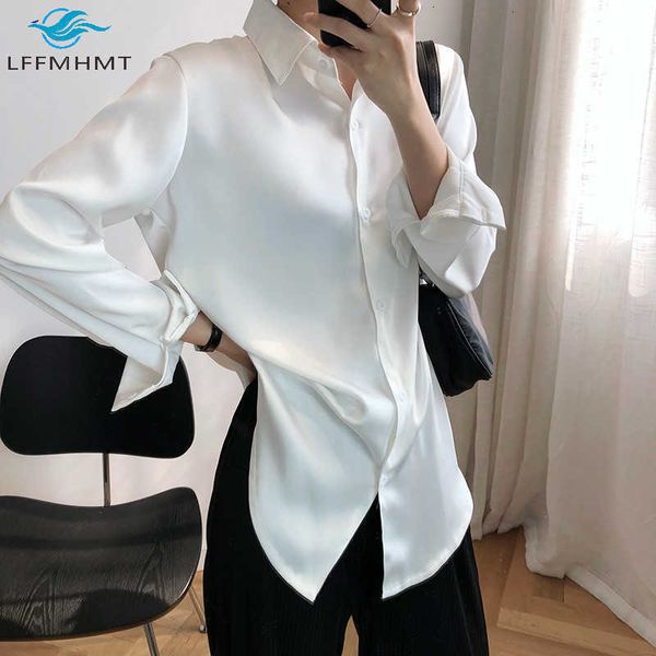 women's blouses & shirts women autumn fashion solid color long sleeve lapel shirt office lady mature drape thin slim fit satin female, White
women's blouses & shirts women autumn fashion solid color long sleeve lapel shirt office lady mature drape thin slim fit satin female, White