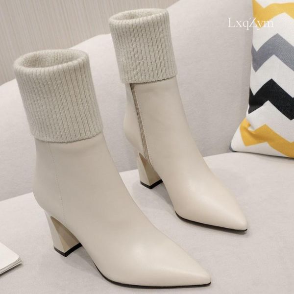 boots classic socks shoes female knitting ankle pointed toe elastic zipper high heels genuine leather short bootie ladies, Black
boots classic socks shoes female knitting ankle pointed toe elastic zipper high heels genuine leather short bootie ladies, Black