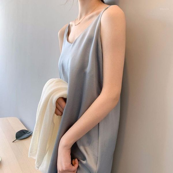 casual dresses women v neck satin dress spaghetti strap home solid midi spring autumn fashion loose elegant party, Black;gray
casual dresses women v neck satin dress spaghetti strap home solid midi spring autumn fashion loose elegant party, Black;gray