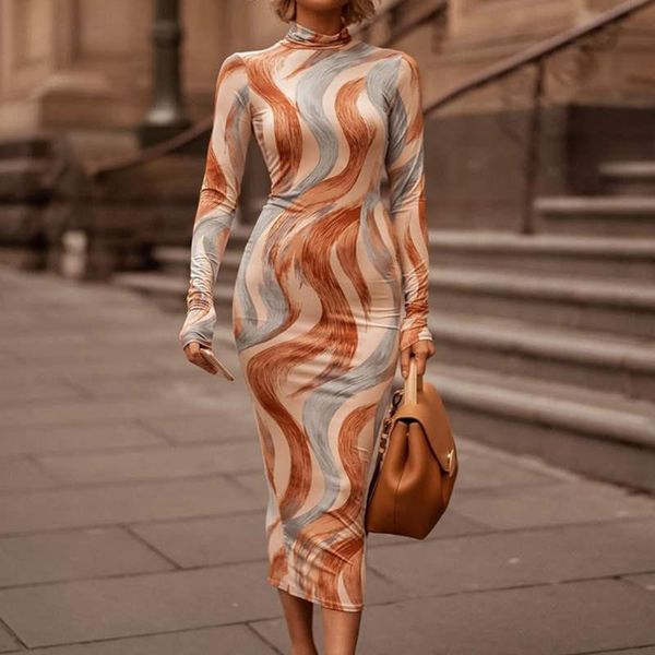 casual dresses autumn elegant dress women clothing long sleeve o neck print bodycon party vestidos female 2021, Black;gray
casual dresses autumn elegant dress women clothing long sleeve o neck print bodycon party vestidos female 2021, Black;gray