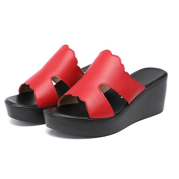 large size 32-43 white red split leather shoes medium heels women slippers summer beach platform wedge 2021, Black
large size 32-43 white red split leather shoes medium heels women slippers summer beach platform wedge 2021, Black