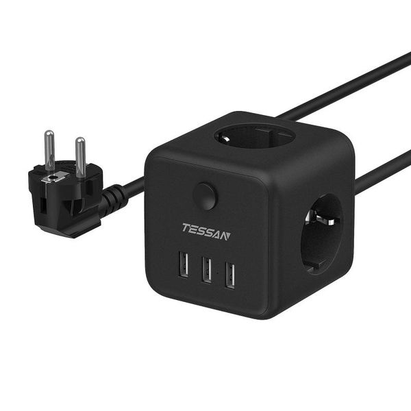 smart power plugs tessan black strip with switch 3 ac outlets usb ports 1.5m/5ft extension cord eu plug socket for home/office
smart power plugs tessan black strip with switch 3 ac outlets usb ports 1.5m/5ft extension cord eu plug socket for home/office