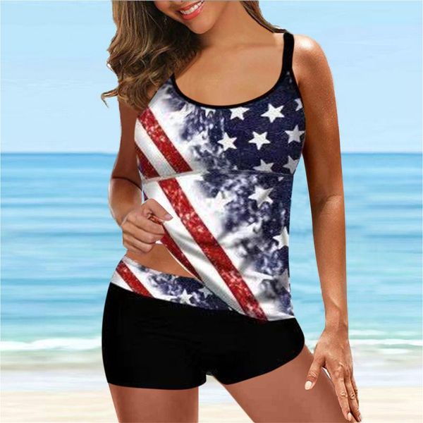 women's swimwear bikini set padded tankini printed large digital print suspender beach split swimsuit, White;black
women's swimwear bikini set padded tankini printed large digital print suspender beach split swimsuit, White;black