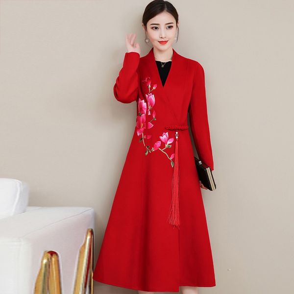 red chinese style women trench coats winter windbreakers long jackets cotton robe vintage new year chinese clothing 11867
red chinese style women trench coats winter windbreakers long jackets cotton robe vintage new year chinese clothing 11867