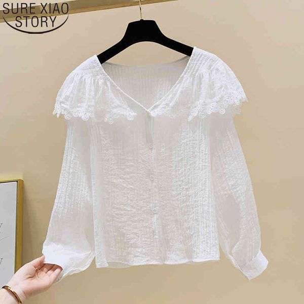 sweet lace blouse women v-neck white long sleeve simple autumn korean loose all-match cardigan chemisier femme 11235 210417
sweet lace blouse women v-neck white long sleeve simple autumn korean loose all-match cardigan chemisier femme 11235 210417