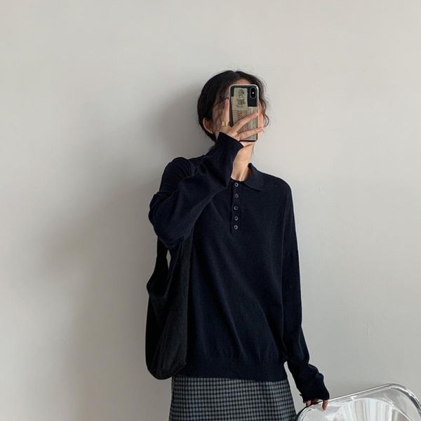 women's sweaters spring and summer sweater casual solid color lapel long sleeve loose thin, White;black
women's sweaters spring and summer sweater casual solid color lapel long sleeve loose thin, White;black