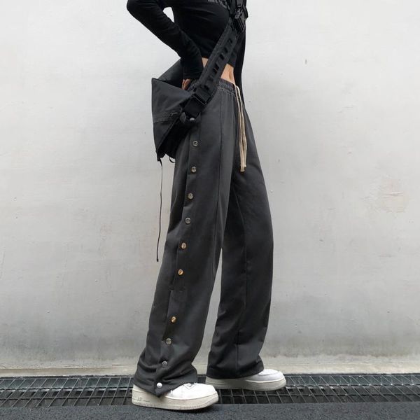 women's pants & capris american casual wide leg for women autumn and winter fashionable high street straight loose side breasted dance, Black;white
women's pants & capris american casual wide leg for women autumn and winter fashionable high street straight loose side breasted dance, Black;white