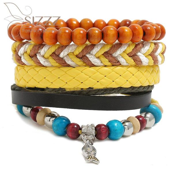 charm bracelets 2021 european and american multi-layer weaving diy four-piece combination leather bracelet&bangles for women/men, Golden;silver
charm bracelets 2021 european and american multi-layer weaving diy four-piece combination leather bracelet&bangles for women/men, Golden;silver