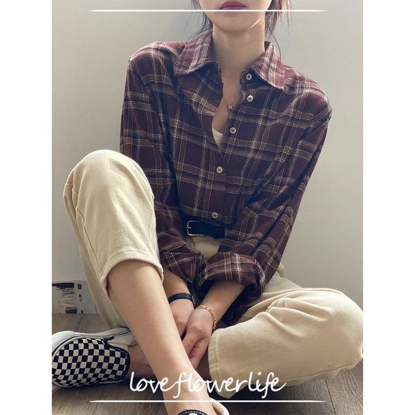 women's blouses & shirts cozok 2021 korean chic plaid loose shirt slim design 80076, White
women's blouses & shirts cozok 2021 korean chic plaid loose shirt slim design 80076, White