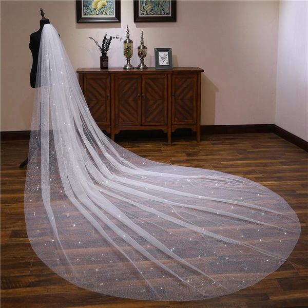 bridal veils sapphire 4m 1 tier sequin wedding veil long velo de novia cut-edge cathedral with comb accessories, Black
bridal veils sapphire 4m 1 tier sequin wedding veil long velo de novia cut-edge cathedral with comb accessories, Black