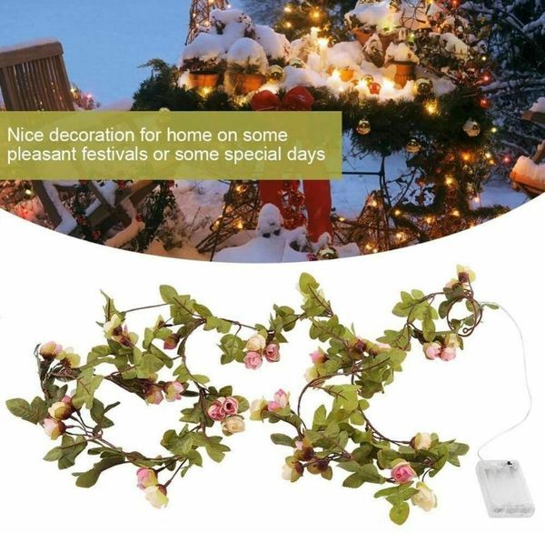 strings garland string lights realistic flower leaves wreath lamp for wedding christmas parties decoration
strings garland string lights realistic flower leaves wreath lamp for wedding christmas parties decoration