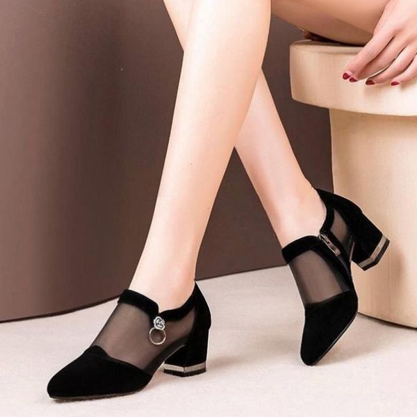 sandals summer women high heel shoes mesh breathable pumps zip pointed toe thick heels fashion female dress elegant footwear, Black
sandals summer women high heel shoes mesh breathable pumps zip pointed toe thick heels fashion female dress elegant footwear, Black