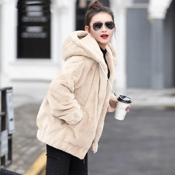 women's fur & faux autumn winter hooded jacket women plus size loose coat female thicken warm 5 color, Black
women's fur & faux autumn winter hooded jacket women plus size loose coat female thicken warm 5 color, Black